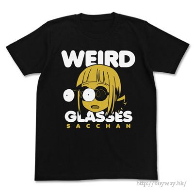三顆星彩色冒險 : 日版 (大碼)「小幸」Weird Glasses 黑色 T-Shirt