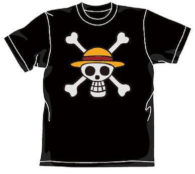海賊王 (加大) 海賊旗 黑色 T-Shirt T-Shirt Pirate Flag Black【One Piece】(Size: XLarge)