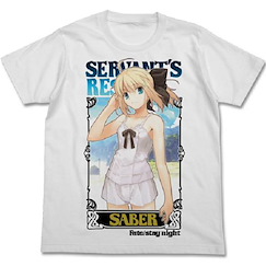 Fate系列 (大碼) Saber 白色 T-Shirt T-Shirt Saber White【Fate Series】(Size: Large)