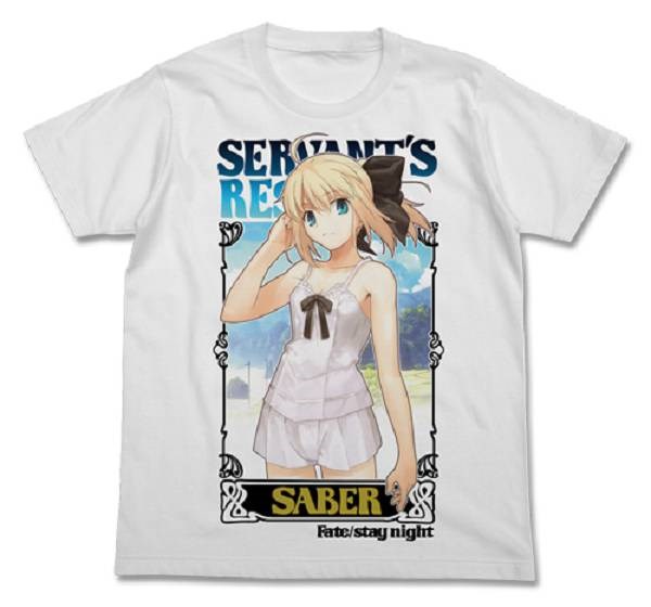 Fate系列 : 日版 (大碼) Saber 白色 T-Shirt