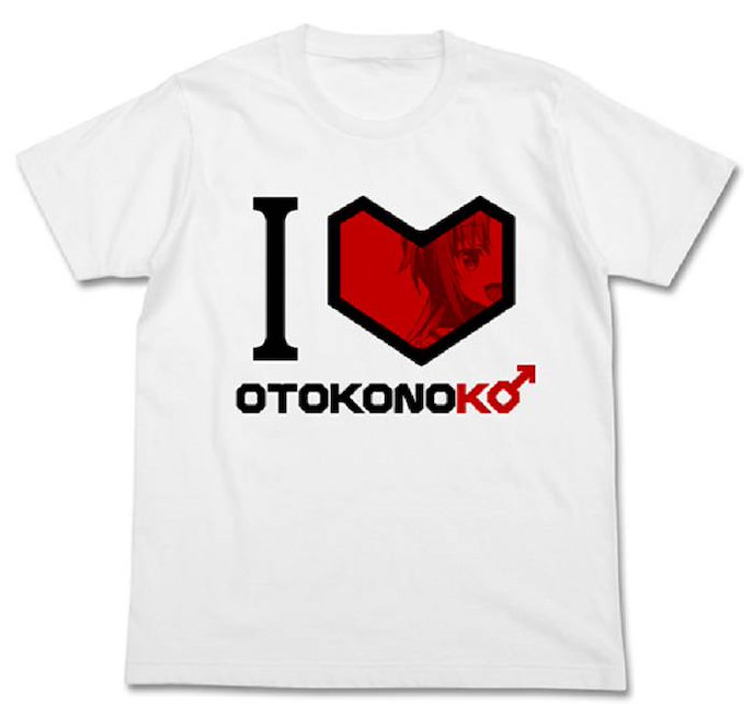 偽姬物語 : 日版 (大碼) I Love Otokonoko 白色 T-Shirt