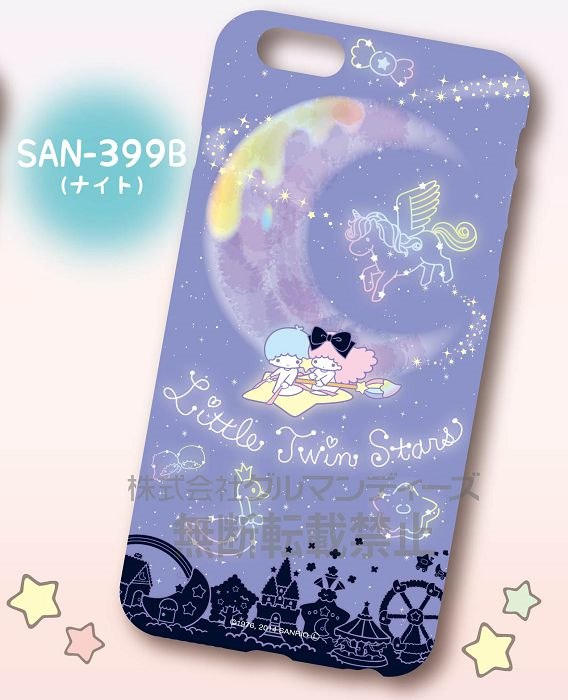 Little Twin Stars : 日版 (SAN-399B) iPhone6 Plus Kiki & Lala 夜色 軟膠手機套