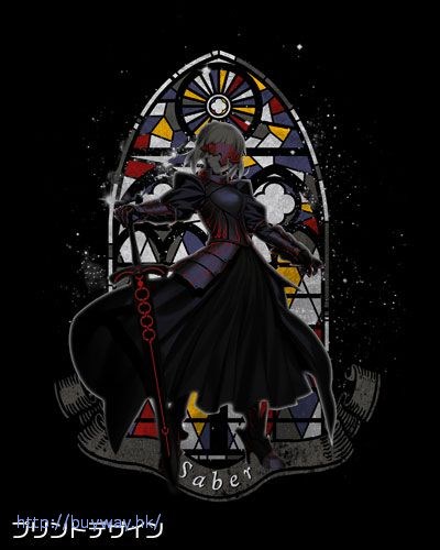 Fate系列 : 日版 (大碼)「Saber (Altria Pendragon)」Alter 黑色 T-Shirt