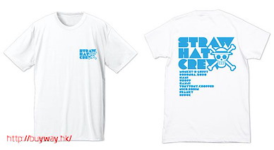 海賊王 (中碼) "海賊團標誌" 吸汗快乾 白色 T-Shirt Straw Hat Crew Typography Dry T-Shirt / WHITE - M【One Piece】