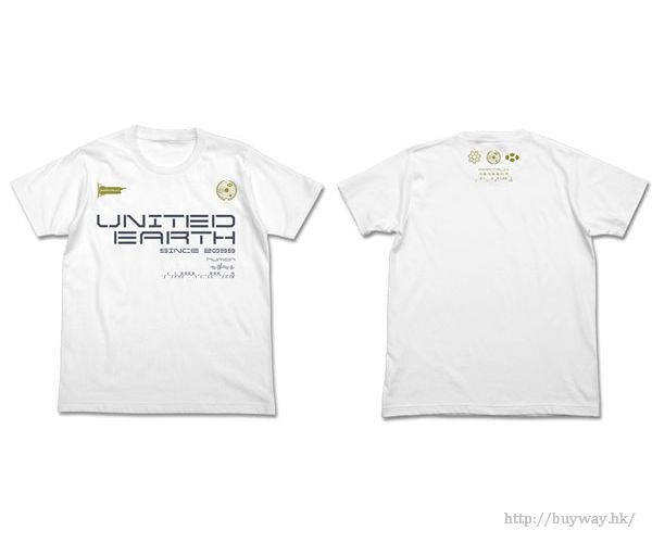 哥斯拉系列 : 日版 (大碼)「UNITED EARTH」白色 T-Shirt