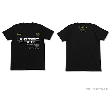哥斯拉系列 (細碼)「UNITED EARTH」黑色 T-Shirt The Earth Defense Force Aratrum T-Shirt / BLACK-S【Godzilla】