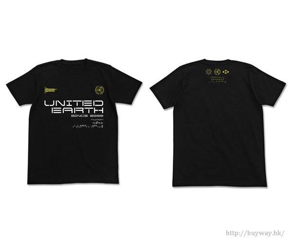 哥斯拉系列 : 日版 (大碼)「UNITED EARTH」黑色 T-Shirt