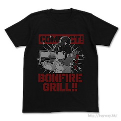 搖曳露營△ : 日版 (大碼)「志摩凜」BONFIRE GRILL!! 黑色 T-Shirt