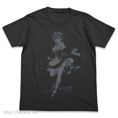 Re：從零開始的異世界生活 (中碼)「雷姆」拿起流星錘 墨黑色 T-Shirt Rem and Morning Star T-shirt / SUMI-M【Re:Zero】