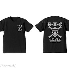 海賊王 : 日版 (大碼)「路飛」草帽海賊團船長 黑色 T-Shirt