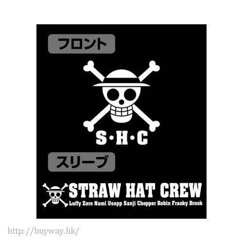 海賊王 : 日版 (大碼)「草帽海賊團」長袖 黑色 T-Shirt