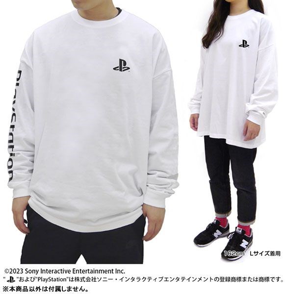 PlayStation : 日版 (大碼)「PlayStation」寬鬆 長袖 黑色 T-Shirt