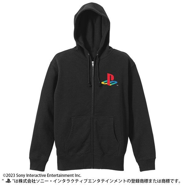 PlayStation : 日版 (細碼) 初代 PlayStation Logo 黑色 連帽拉鏈外套