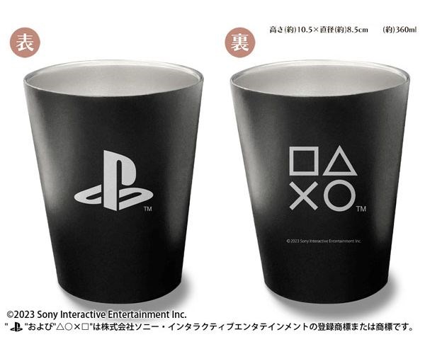 PlayStation : 日版 「PlayStation」Logo 黑色 雙層不銹鋼杯