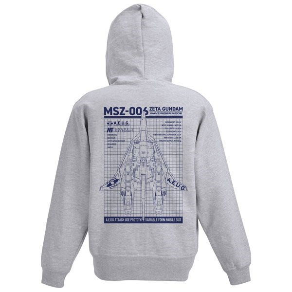 機動戰士高達系列 : 日版 (大碼)「MSZ-006 Z高達」混合灰色 連帽拉鏈外套