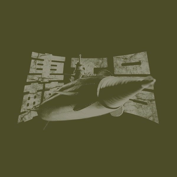 哥斯拉系列 : 日版 (細碼)「轟天號」墨綠色 T-Shirt