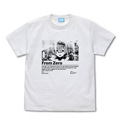 Re：從零開始的異世界生活 (細碼)「雷姆」From Zero 白色 T-Shirt From Zero Graphic T-Shirt /WHITE-S【Re:Zero】