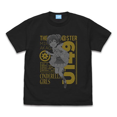 偶像大師 灰姑娘女孩 (細碼)「赤城米莉亞」灰姑娘女孩 U149 墨黑色 T-Shirt Miria Akagi T-Shirt /SUMI-S【The Idolm@ster Cinderella Girls】