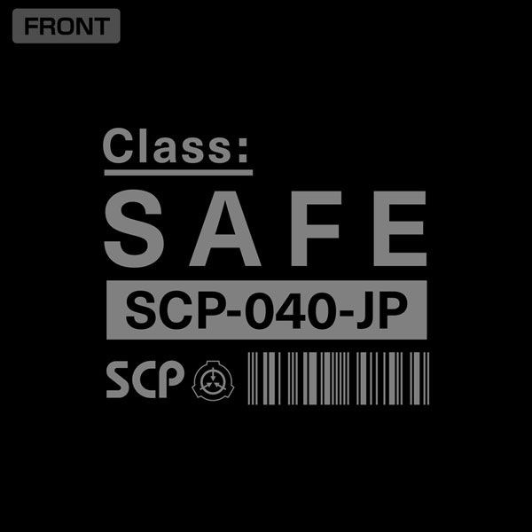 SCP基金會 : 日版 (大碼)「SCP-040-JP」黑色 連帽拉鏈外套