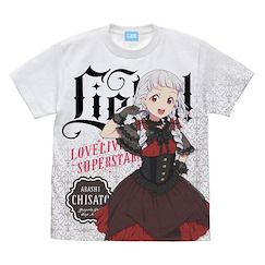 LoveLive! Superstar!! (大碼)「嵐千砂都」Lolita Fashion Ver. 全彩 白色 T-Shirt New Illustration Chisato Arashi Full Graphic T-Shirt Lolita Fashion Ver. /WHITE-L【Love Live! Superstar!!】
