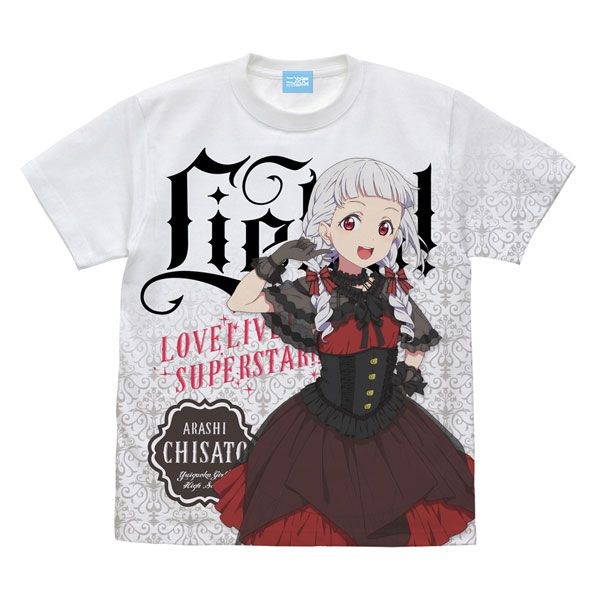 LoveLive! Superstar!! : 日版 (大碼)「嵐千砂都」Lolita Fashion Ver. 全彩 白色 T-Shirt