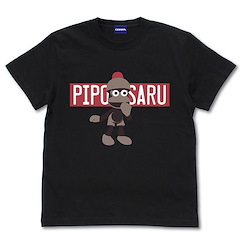 捉猴啦 (細碼)「嗶波猴」黑色 T-Shirt Pipo Monkey Window T-Shirt /BLACK-S【Ape Escape】
