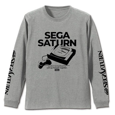 世嘉土星 (細碼)「SEGA SATURN」遊戲機 長袖 混合灰色 T-Shirt Ribbed Long Sleeve T-Shirt /MIX GRAY-S【SEGA Saturn】