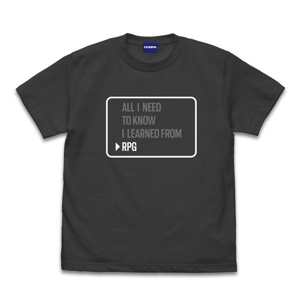 Item-ya : 日版 (細碼)「ALL I NEED TO KNOW I LEARNED FROM RPG」墨黑色 T-Shirt