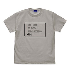 Item-ya (加大)「ALL I NEED TO KNOW I LEARNED FROM RPG」淺灰 T-Shirt RPG Tought Me Everything Important T-Shirt /LIGHT GRAY-XL【Item-ya】
