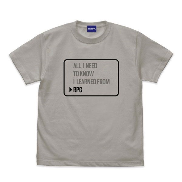 Item-ya : 日版 (細碼)「ALL I NEED TO KNOW I LEARNED FROM RPG」淺灰 T-Shirt