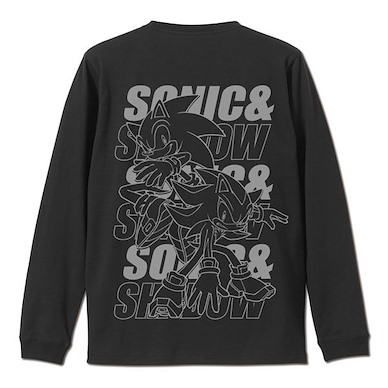 超音鼠 (大碼)「超音鼠 + Shadow the Hedgehog」長袖 黑色 T-Shirt SONIC&SHADOW Long Sleeved T-Shirt /BLACK-L【Sonic the Hedgehog】