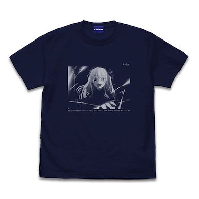 我推的孩子 (中碼)「露比」B小町 首次演出 深藍色 T-Shirt Ruby Photo Graphic T-Shirt /NAVY-M【Oshi no Ko】