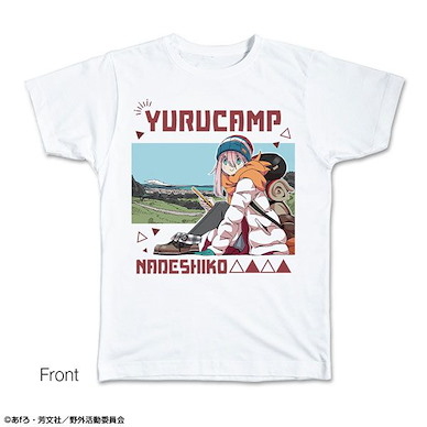 搖曳露營△ (中碼)「各務原撫子」白色 T-Shirt T-Shirt M Size Design 01 (Nadeshiko Kagamihara)【Laid-Back Camp】