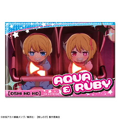 我推的孩子 「阿庫亞 + 露比」閃閃 方形徽章 Hologram Can Badge Design 10 (Aqua & Ruby)【Oshi no Ko】