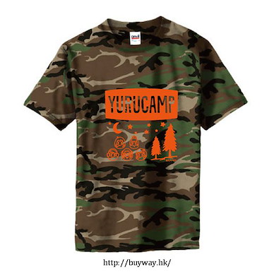 搖曳露營△ (細碼) 綠色迷彩 T-Shirt Camouflage T-Shirt Green (S Size)【Laid-Back Camp】