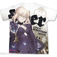 Fate系列 (大碼)「Saber (Altria Pendragon 騎士王)」(Alter) 白色 全彩 T-Shirt Altria Pendragon (Alter) Full Graphic T-Shirt / WHITE - L【Fate Series】