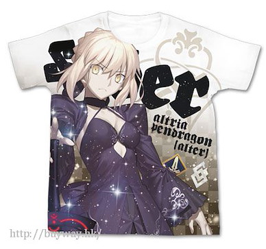 Fate系列 (加大)「Saber (Altria Pendragon 騎士王)」(Alter) 白色 全彩 T-Shirt Altria Pendragon (Alter) Full Graphic T-Shirt / WHITE - XL【Fate Series】