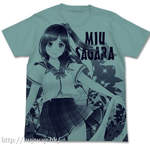 真愛記錄 (加大)「相良美宇」鼠尾草藍 T-Shirt Miu Sagara All Print T-Shirt / SAGE BLUE - XL【Reco Love】