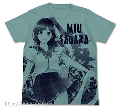 真愛記錄 (細碼)「相良美宇」鼠尾草藍 T-Shirt Miu Sagara All Print T-Shirt / SAGE BLUE - S【Reco Love】