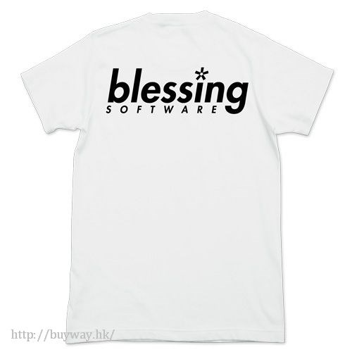 不起眼女主角培育法 : 日版 (大碼) "blessing software" 吸汗快乾 白色 T-Shirt
