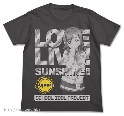 LoveLive! Sunshine!! : 日版 (細碼)「國木田花丸」墨黑色 T-Shirt