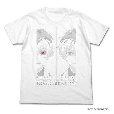 東京喰種 (加大)「佐佐木琲世」白色 T-Shirt Haise Sasaki T-Shirt / WHITE-XL【Tokyo Ghoul】