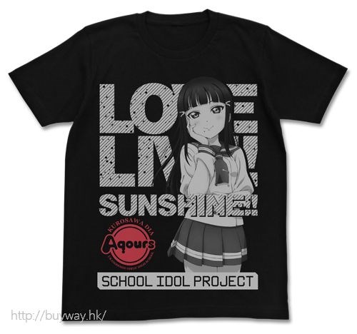 LoveLive! Sunshine!! : 日版 (細碼)「黑澤妲雅」黑色 T-Shirt
