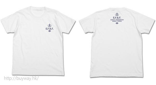 機動戰士高達系列 : 日版 (細碼) E.F.S.F. 吸汗快乾 白色 T-Shirt