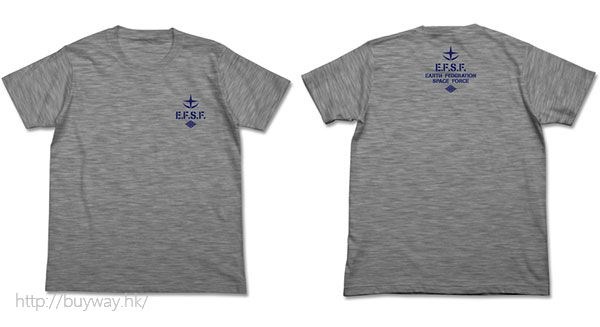 機動戰士高達系列 : 日版 (細碼) E.F.S.F. 吸汗快乾 灰色 T-Shirt