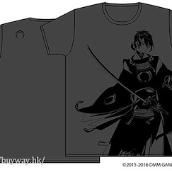 刀劍亂舞-ONLINE- (大碼)「三日月宗近」石南黑 T-Shirt Crest Embroidery T-Shirt Mikazuki Munechika Heather Black - L【Touken Ranbu -ONLINE-】