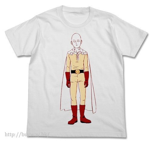 一拳超人 : 日版 (大碼)「埼玉」白色 T-Shirt