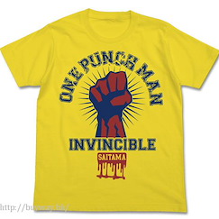 一拳超人 (加大)「埼玉」INVINCIBLE 黃色 T-Shirt One-Punch Man College T-Shirt / Yellow-XL【One-Punch Man】