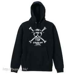 海賊王 (加大)「草帽海賊團」標誌 黑色 連帽衫 Straw-hat Skull Flower Pattern Hoodie / Black - XL【One Piece】