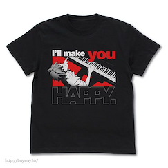 新世紀福音戰士 (加大)「渚薰」I'll make you HAPPY. 黑色 T-Shirt "Kaworu Nagisa & Piano" T-Shirt / BLACK - XL【Neon Genesis Evangelion】